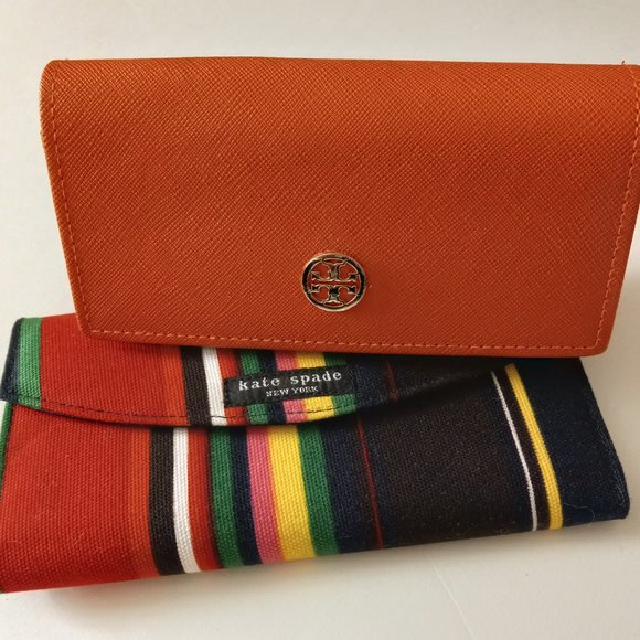 Tory Burch Eyeglass Case & Kate Spade Imitation Trifold GUC - Picture 2 of 7